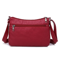 PU Leather Handbags Washed Leather Shoulder Bag Lightweight Small Square Bag