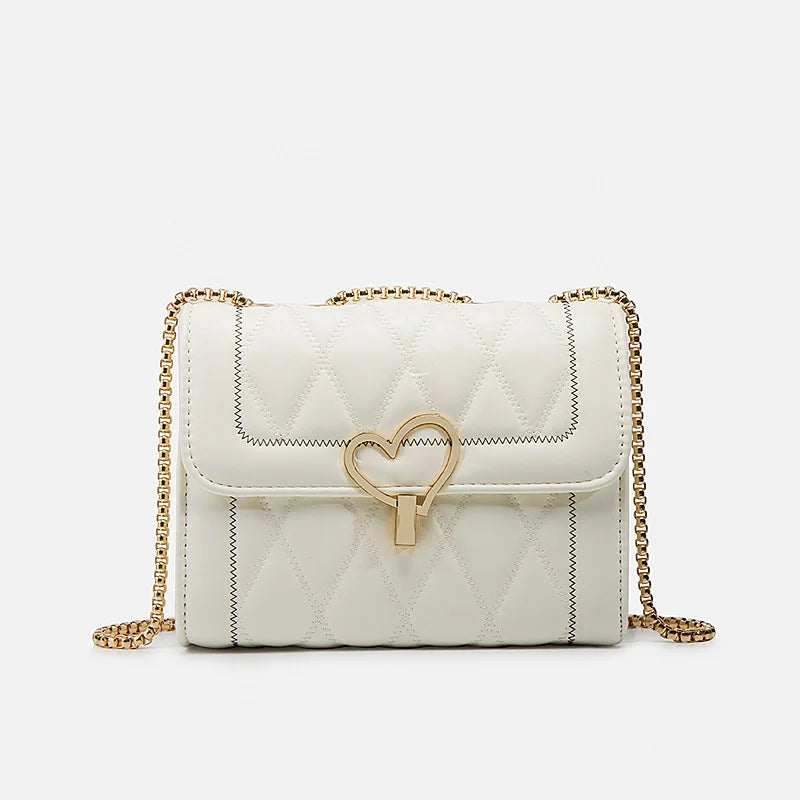 PU Leather Single Shoulder Handbag Rhombus Chain Messenger Bag