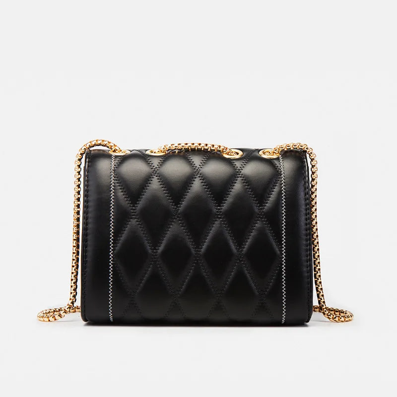 PU Leather Single Shoulder Handbag Rhombus Chain Messenger Bag