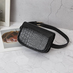 Animal Print Women Purse Crocodile Pattern Waist Belt Female Purse T30