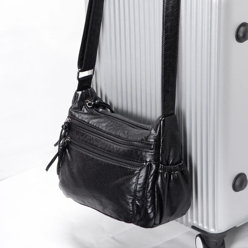 Women's Crossbody Messenger Bag Soft PU Leather Shoulder Bag
