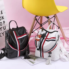 Retro Zipper PU Leather Backpack for Women