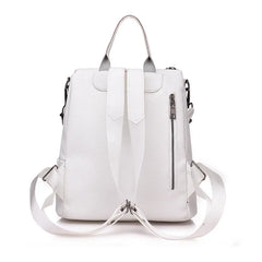 Retro Zipper PU Leather Backpack for Women