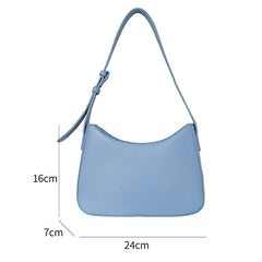 Women's PU Leather Zipper Underarm Bag Travel Handbag