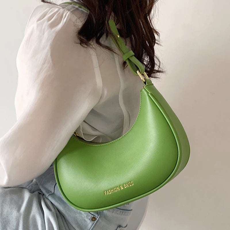 Half-moon Small Underarm Bags Mini Clutch Bag Ladies Handbag