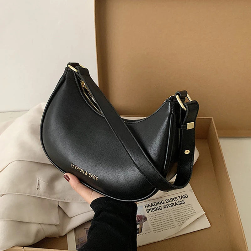 Half-moon Small Underarm Bags Mini Clutch Bag Ladies Handbag
