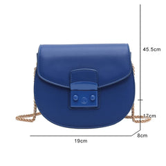 PU Leather Female Bag Messenger Bag Solid Yellow Red