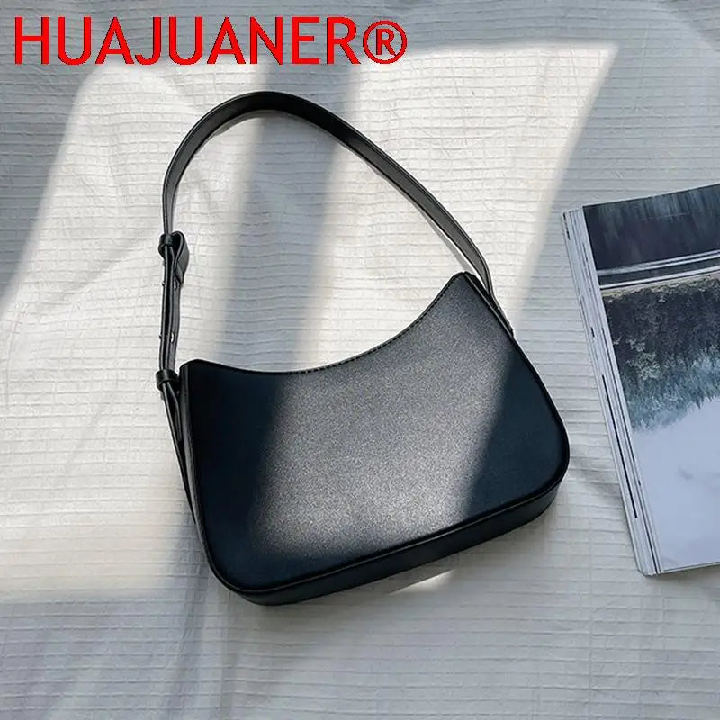 Women's Pu Leather Zipper Underarm Bag Handbag