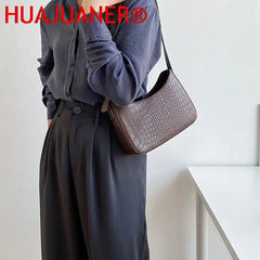 Women's Pu Leather Zipper Underarm Bag Handbag