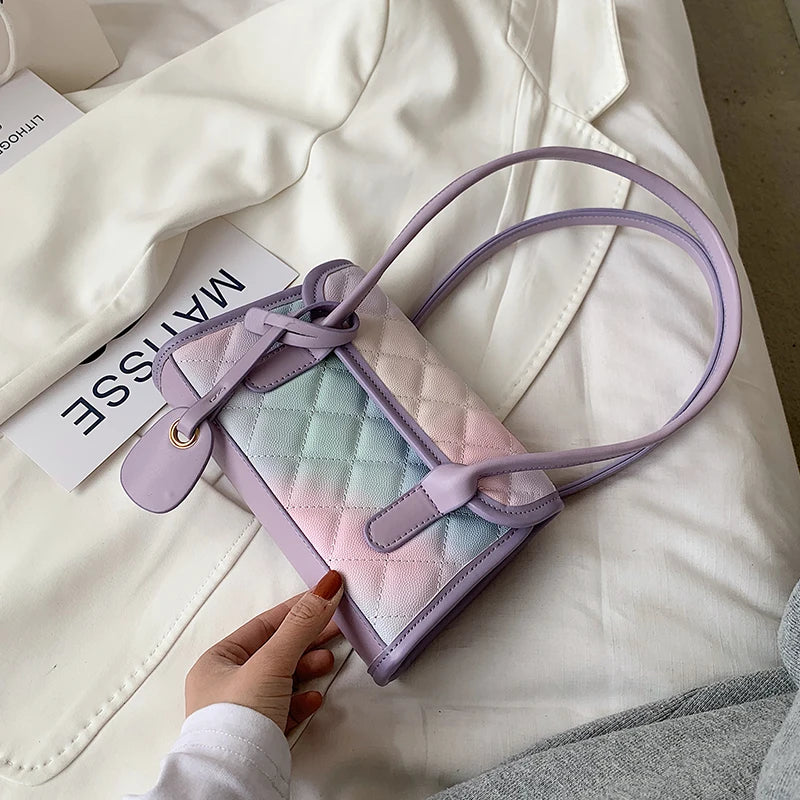 Gradient Shoulder Underarm Small Square Bag Women Handbags