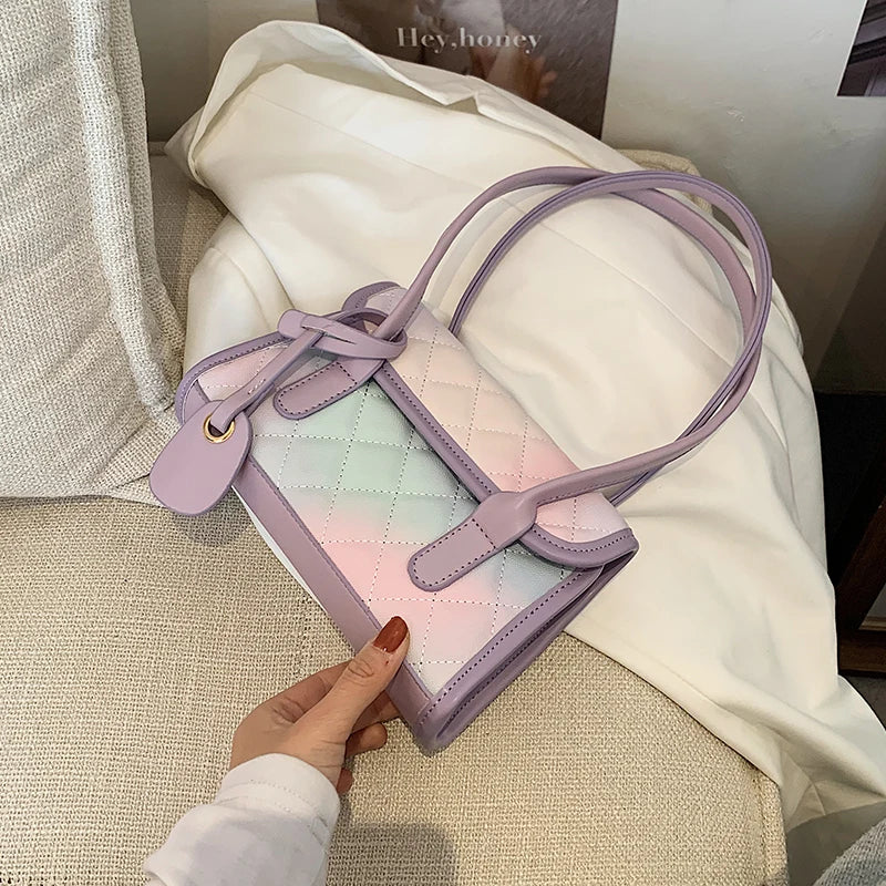 Gradient Shoulder Underarm Small Square Bag Women Handbags