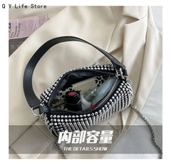Silver Rhinestone Texture Small Bag Crystal Handbag