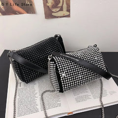 Silver Rhinestone Texture Small Bag Crystal Handbag