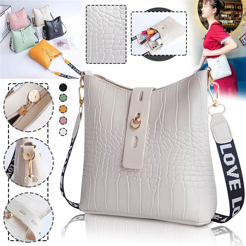Crocodile PU Leather Crossbody Shoulder Bag for Women
