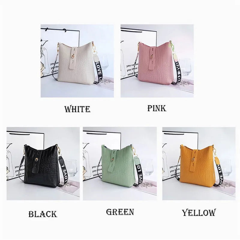 Crocodile PU Leather Crossbody Shoulder Bag for Women