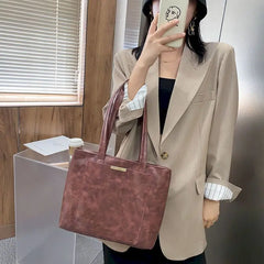 Women's Large Capacity Shoulder Bag Tote Handbag Solid Color