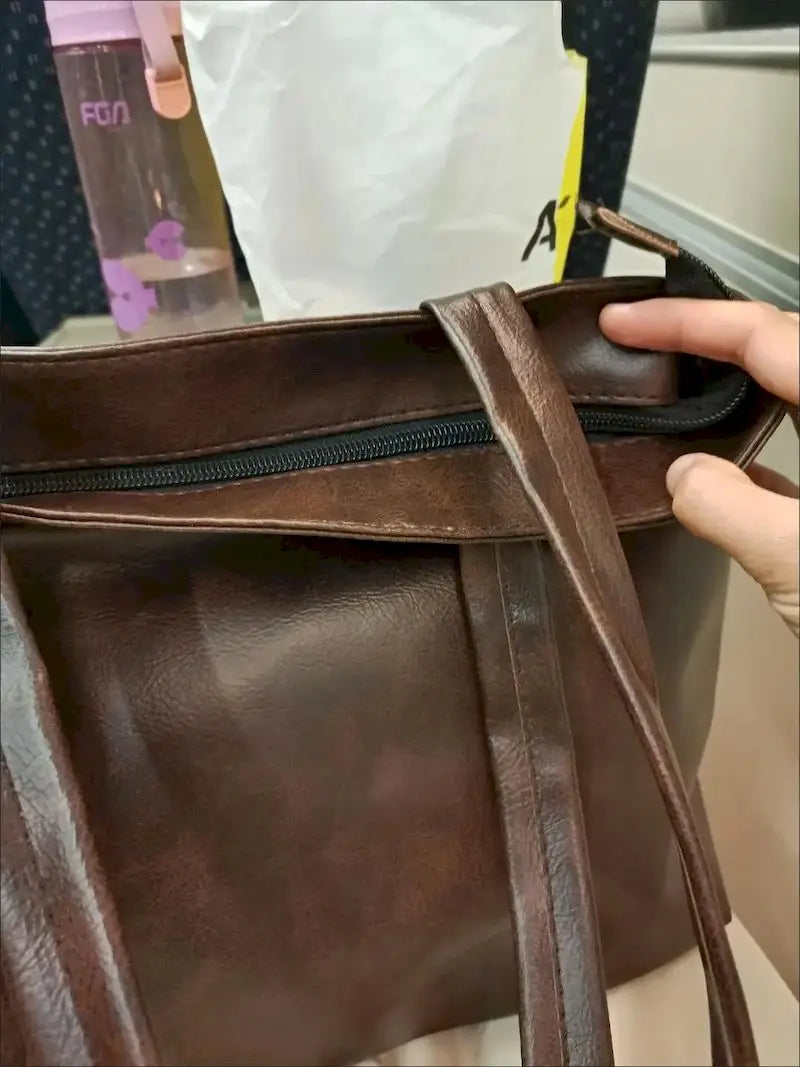 Women's Large Capacity Shoulder Bag Tote Handbag Solid Color