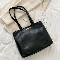 Women's Large Capacity Shoulder Bag Tote Handbag Solid Color