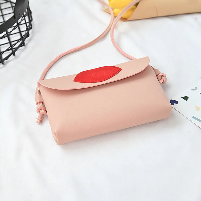 Red Lips Mini Shoulder Bag PU Leather Handbag