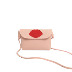 Red Lips Mini Shoulder Bag PU Leather Handbag