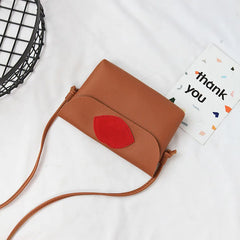 Red Lips Mini Shoulder Bag PU Leather Handbag