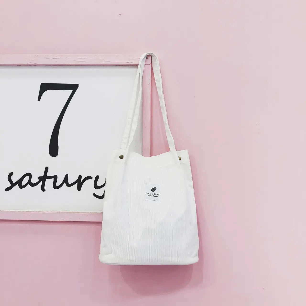 Casual Corduroy Shoulder Bag Tote Handbag