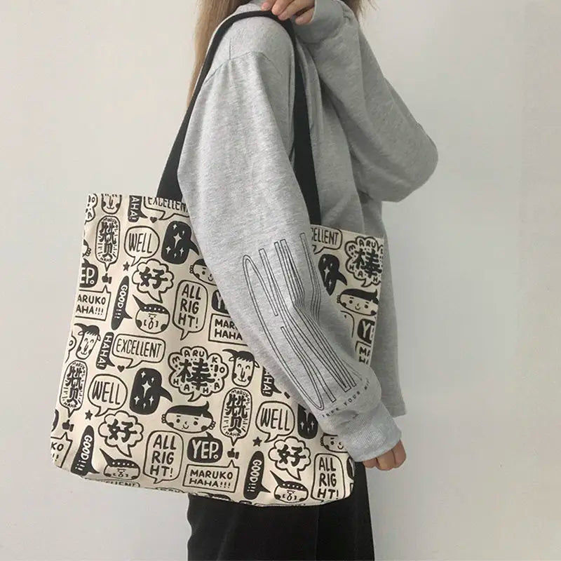 Canvas Shoulder Bag Large Capacity Tote Female Handbag