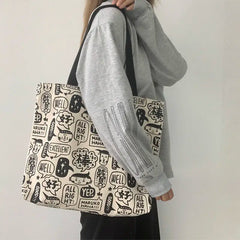Canvas Shoulder Bag Large Capacity Tote Female Handbag