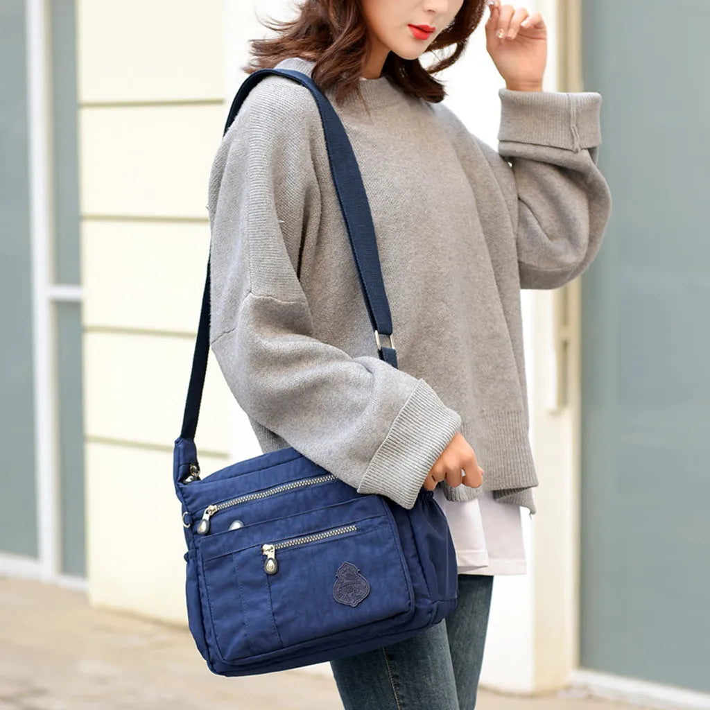 Women Nylon Shoulder Bag Waterproof Shopping Handbag Travel Bag