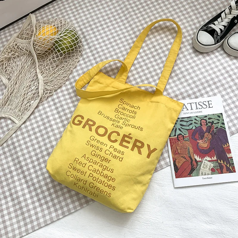 Women's Sweet Shoulder Bag Large-capacity Shopping Bag English Pattern