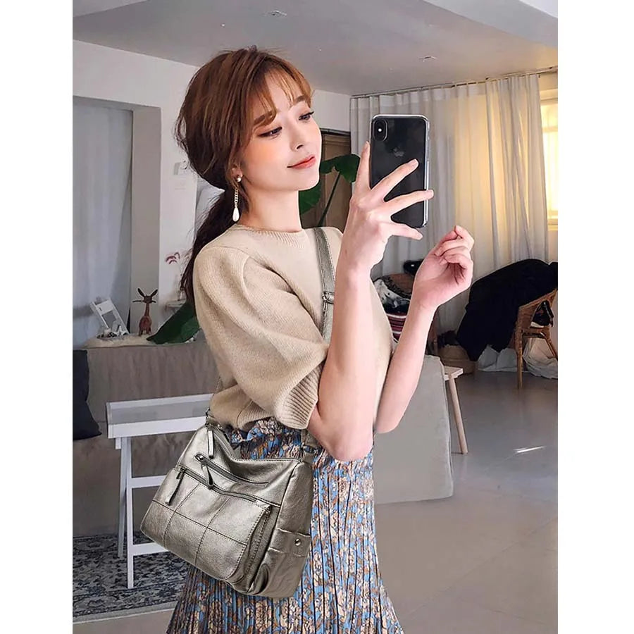 Women's Sheepskin Shoulder Messenger Bag