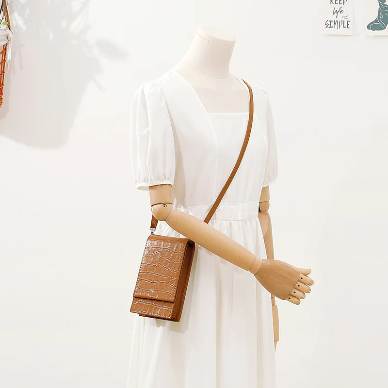 Women's PU Leather Crossbody Bags Phone Flap Ladies Shopper Bags