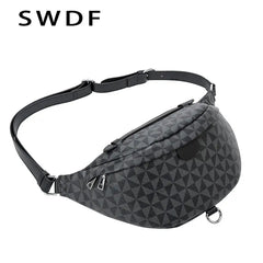 Plaid Leather Crossbody Shoulder Bag for Women