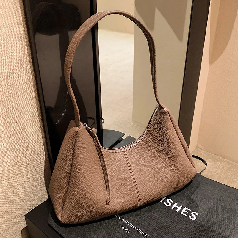 Women's Soft PU Shoulder Bag Large Capacity Handbag
