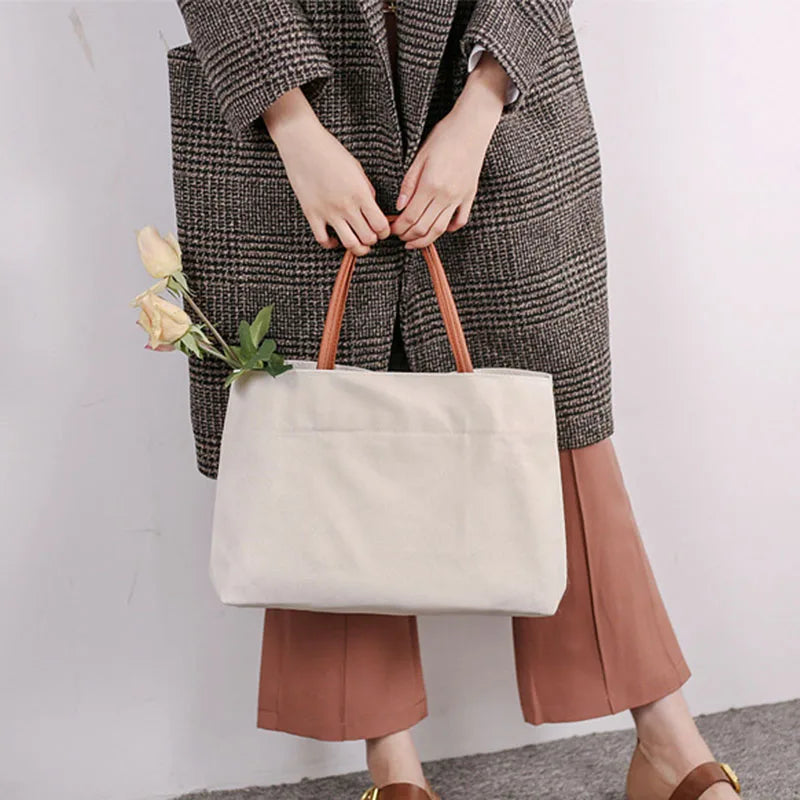 Eco Reusable Shopping Bags Foldable Casual Canvas Tote Bag