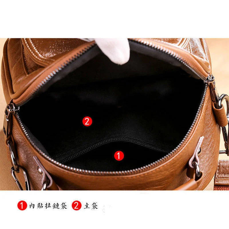Women's Pu Leather Backpack Bag Mochila Bolsa