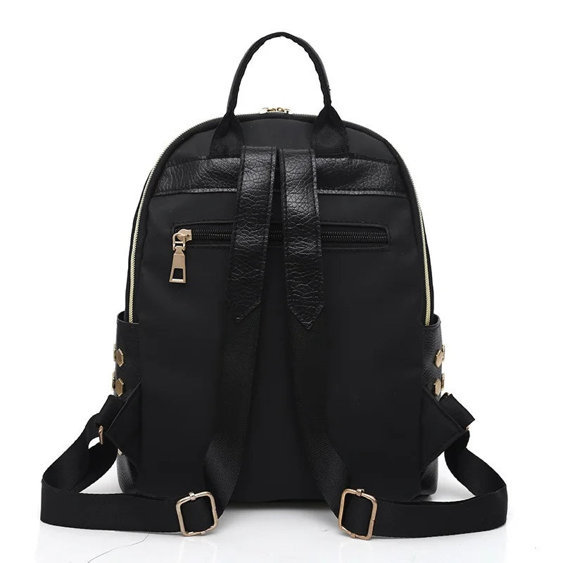 Red Embroidery Backpack Women's Waterproof Bag