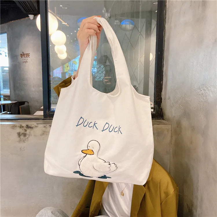 Japanese Cartoon Shoulder Bag Reusable Canvas Tote Handbag