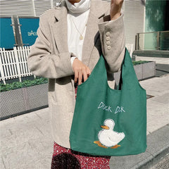 Japanese Cartoon Shoulder Bag Reusable Canvas Tote Handbag