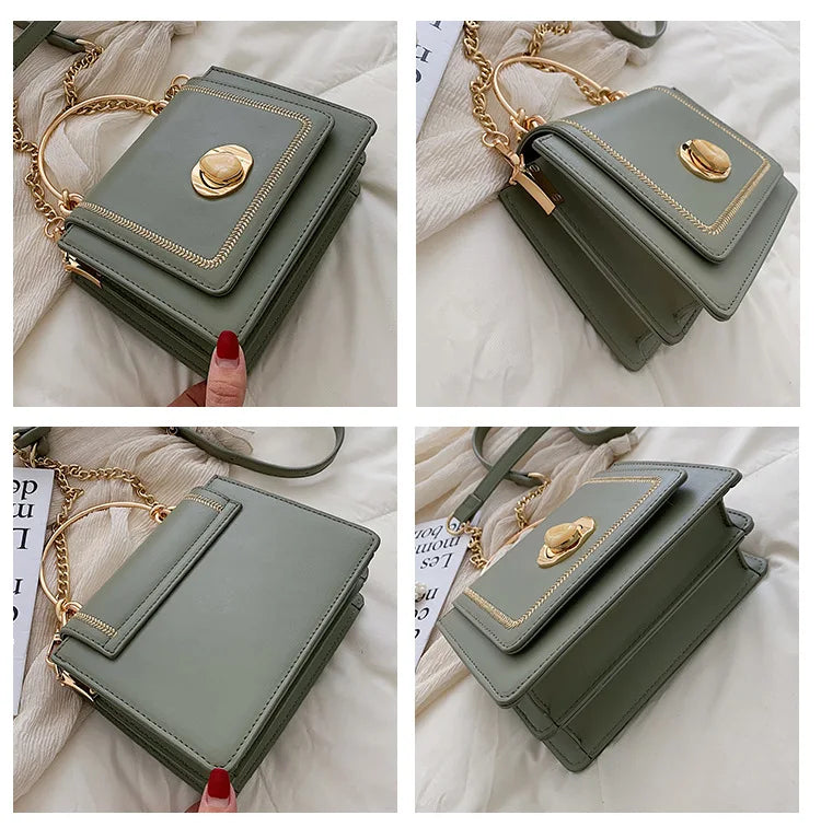 Women's PU Leather Handbags Crossbody Bag Shoulder Bag Solid Bolsos De Noche