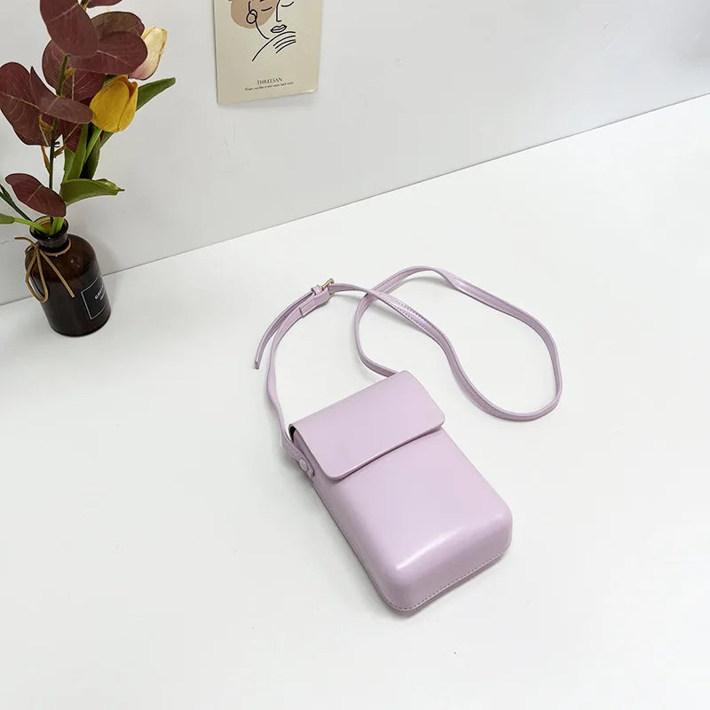 Women's Small Solid Flap Phone Handbag