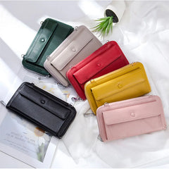 Women's Leather Handbag Large Capacity Touch Screen Phone Bag