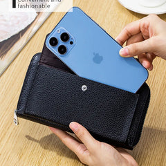 Women's Leather Handbag Large Capacity Touch Screen Phone Bag