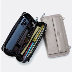 Women's Leather Handbag Large Capacity Touch Screen Phone Bag
