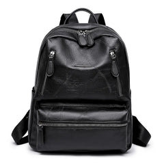 Stylish Waterproof Leather Backpack for School Travel Camping