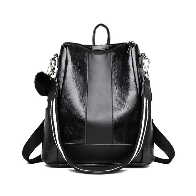 Anti-theft Leather Backpack Stylish Travel Bag
