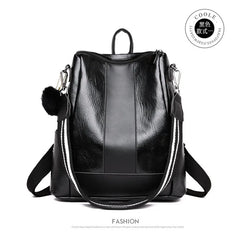 Anti-theft Leather Backpack Stylish Travel Bag