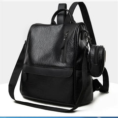 Waterproof Leather Backpack Stylish Casual College Bag