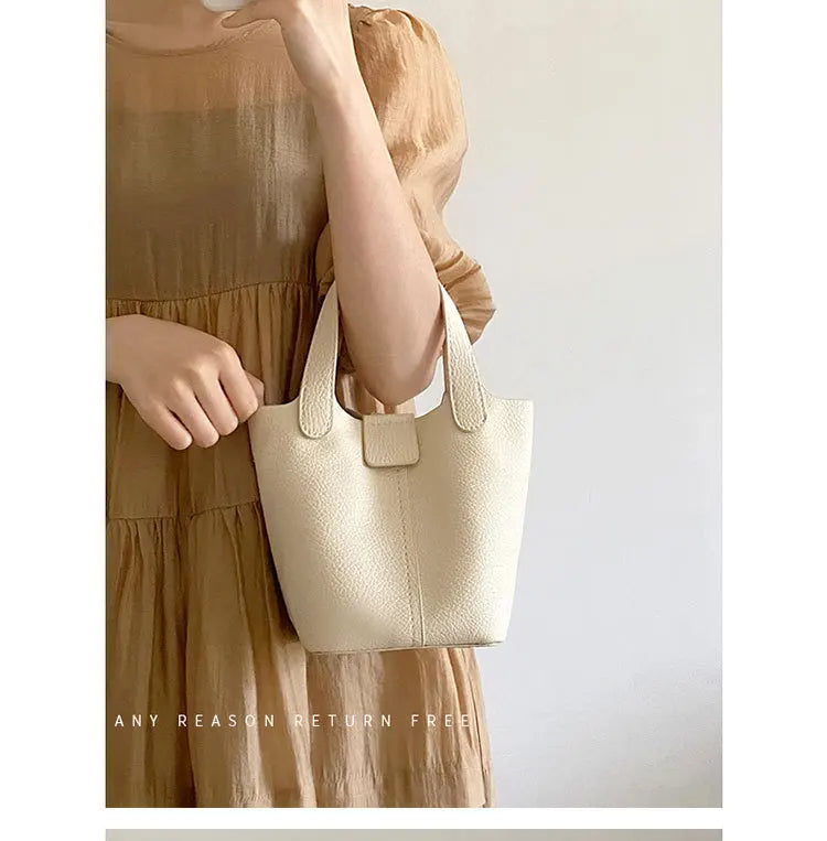 Women's PU Leather Summer Bucket Shoulder Bag