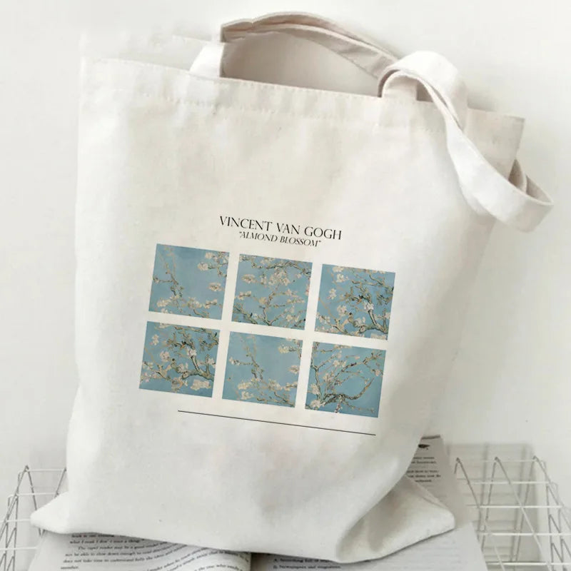 Canvas Tote Bag Large Capacity Shoulder Handbag Summer Shopper Bookbag